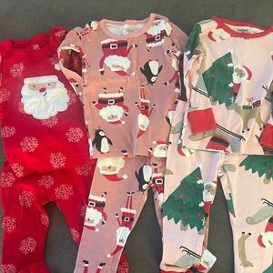 Festive Kids Pajamas Set - Red and Pink